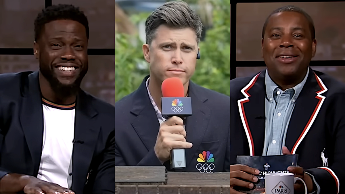 I Can't Get Enough Of Kenan Thompson And Kevin Hart Absolutely Roasting Colin Jost's Janky AF Olympics Setup