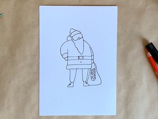 This Santa drawing is easier to do than it looks