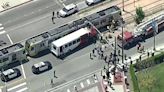 Train collides with bus in downtown Los Angeles, injuring at least 55