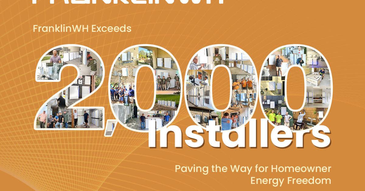 FranklinWH Exceeds 2,000 Installers, Paving the Way for Homeowner Energy Freedom