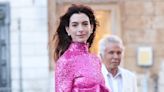 Anne Hathaway Wearing a Barbie Pink Mini Dress at Valentino's Haute Couture Show Is Just Perfect