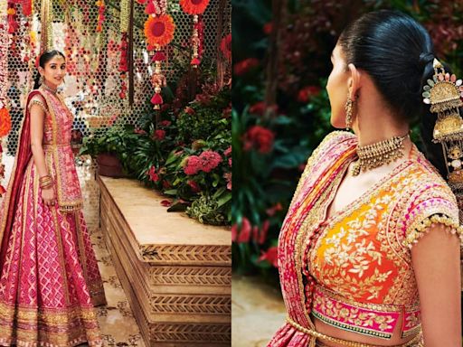 Radhika Merchant goes divine mode with custom Manish Malhotra’s ‘Durga-shloka’ embroidered lehenga for mameru