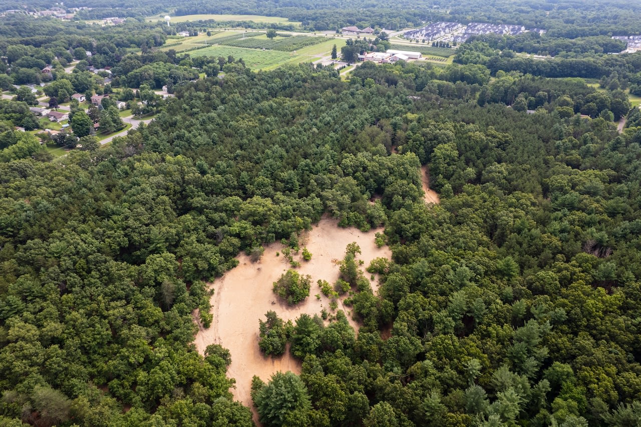 Just on the outskirts of Grand Rapids, this rustic hike drops you right into the woods