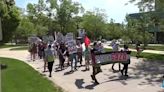 Protestors march across Univ. of Iowa campus over expanded ground operations in Rafah