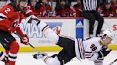 Connor Bedard departs after big hit as Chicago Blackhawks lose 4-2 to New Jersey Devils