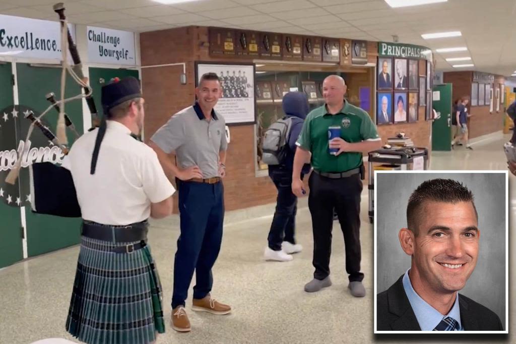 Illinois students hire bagpiper to follow high school principal around in noisy senior prank