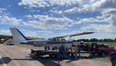 Airplane makes emergency landing on Interstate 76 in Morgan County