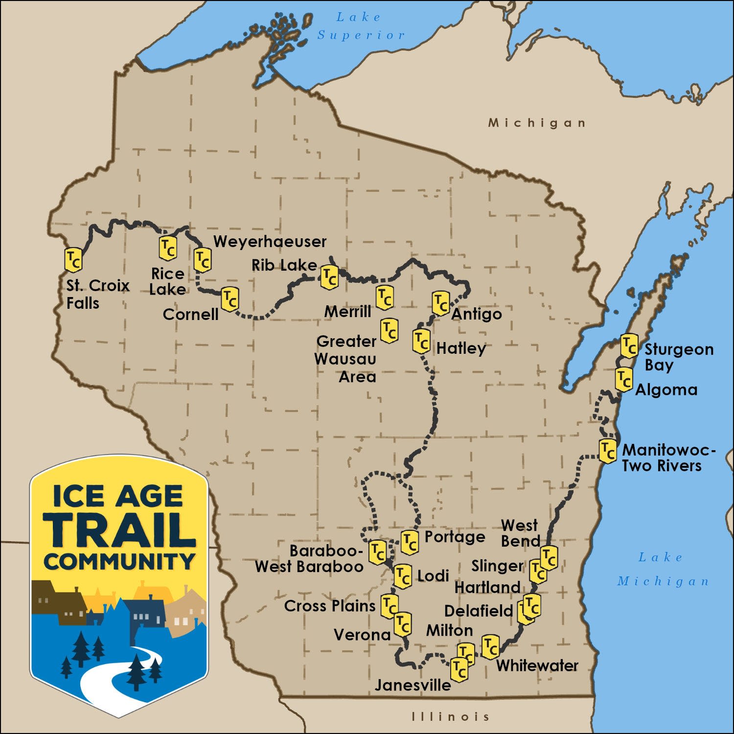 A Kewaunee County city gets a special Ice Age Trail designation. Here's what it means.