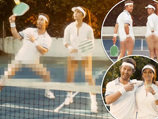 Watch cheeky Matthew McConaughey and wife Camila Alves play pickleball — with no pants