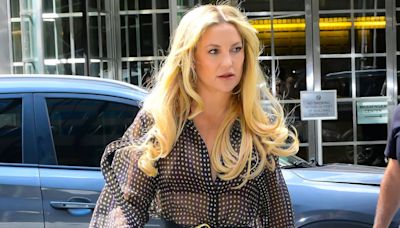 Kate Hudson dons sheer polka-dot dress for album signing in NYC