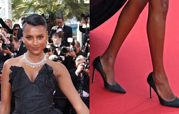 Simone Ashley Goes Dark in All Black Wearing Jimmy Choo Shoes for Cannes Closing Ceremony