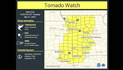 Tornado watch issued for Kansas City area as outbreak of severe weather hits Midwest