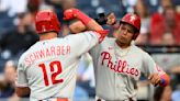 Schwarber hits 2 homers as Phils thump Nats, 12th win in 14