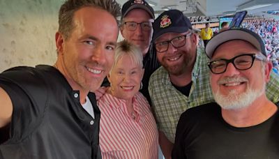 Ryan Reynolds and his mom Tammy cheer on his Wrexham AFC soccer team