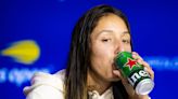 Jessica Pegula sipped a beer during her US Open press conference after a tough loss to the world No. 1