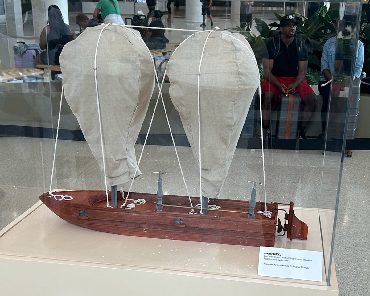 Pineville's airship inventor lands in "Pioneer Skies" exhibit at New Orleans airport