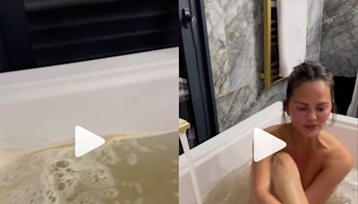 Chrissy Teigen responds to fans pointing out her ‘dirty bathwater’