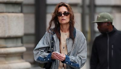 Katie Holmes Mixes the Barn Jacket Trend With an Unexpected Layer