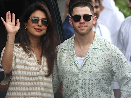 Nick Jonas and Priyanka Chopra Match in Pajama-Chic Looks as They Arrive in Mumbai for Ambani Wedding