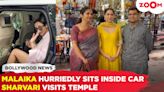 Malaika Arora rushes to her car | Sharvari Wagh visits Siddhivinayak temple with family