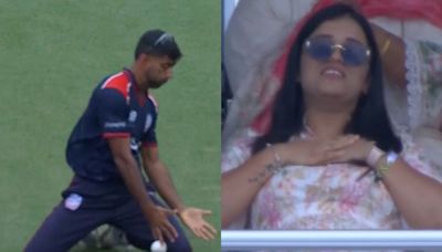 Video: Suryakumar Yadav's Wife Devisha Shetty's Expression Goes Viral As Saurabh Netravalkar Drops Crucial Catch ...