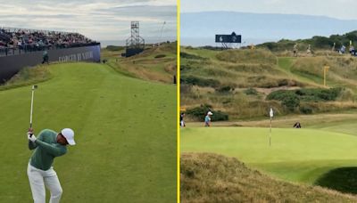 Watch as Tiger Woods nearly makes hole-in-one on Postage Stamp at Royal Troon