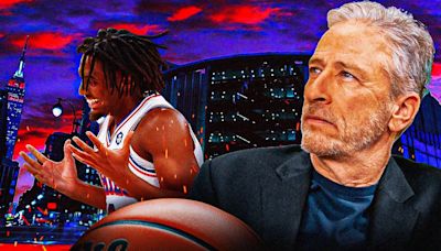 76ers star Tyrese Maxey's eruption triggers dumbfounded Jon Stewart reaction