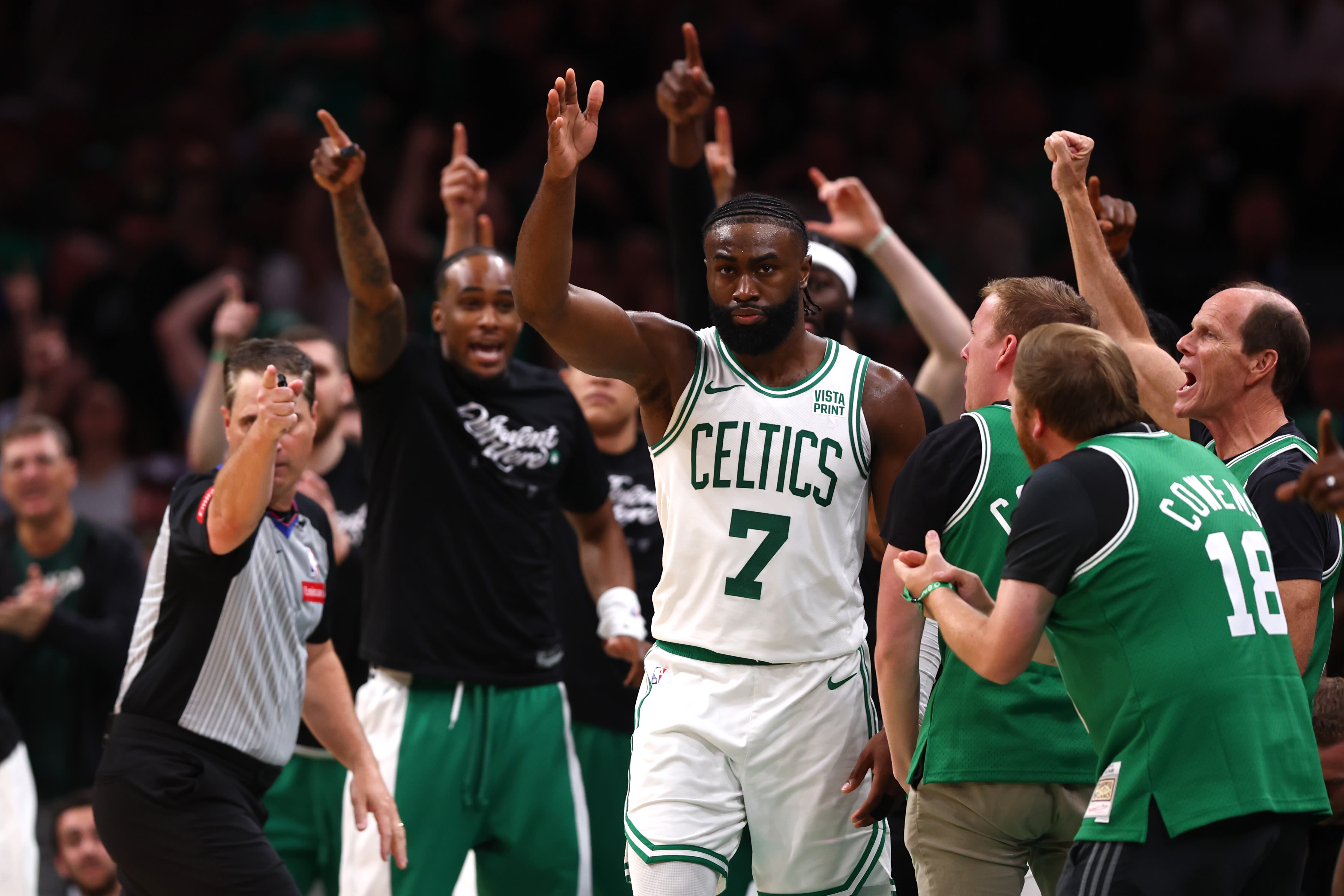 NBA playoffs: Jaylen Brown's clutch 3 stuns Indiana as Celtics rip Game 1 from Pacers in OT