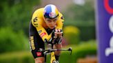 Wout van Aert wins Belgian time trial title as Remco Evenepoel crashes