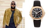 LeBron James’s Gold and Brown Patek Philippe Aquanaut Travel Time Dazzles at the ‘Hustle’ Premiere