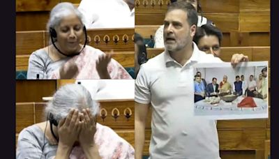 Nirmala Sitharaman Facepalms As Rahul Gandhi Criticises Budget 2024 Over Lack of OBC, Dalit, Tribal Officers In Halwa Ceremony