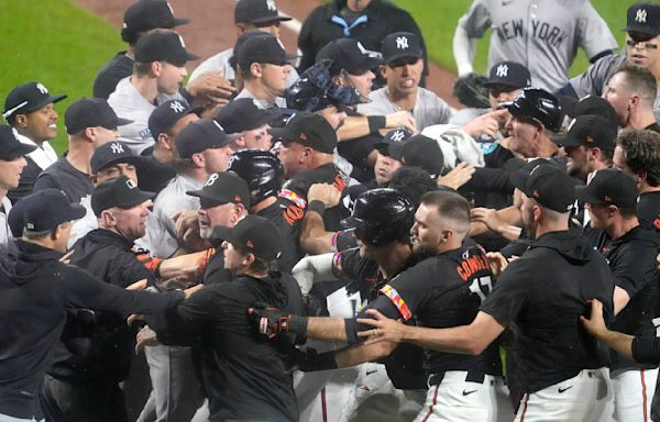 Benches clear in Yankees-Orioles after rookie Heston Kjerstad takes pitch to helmet