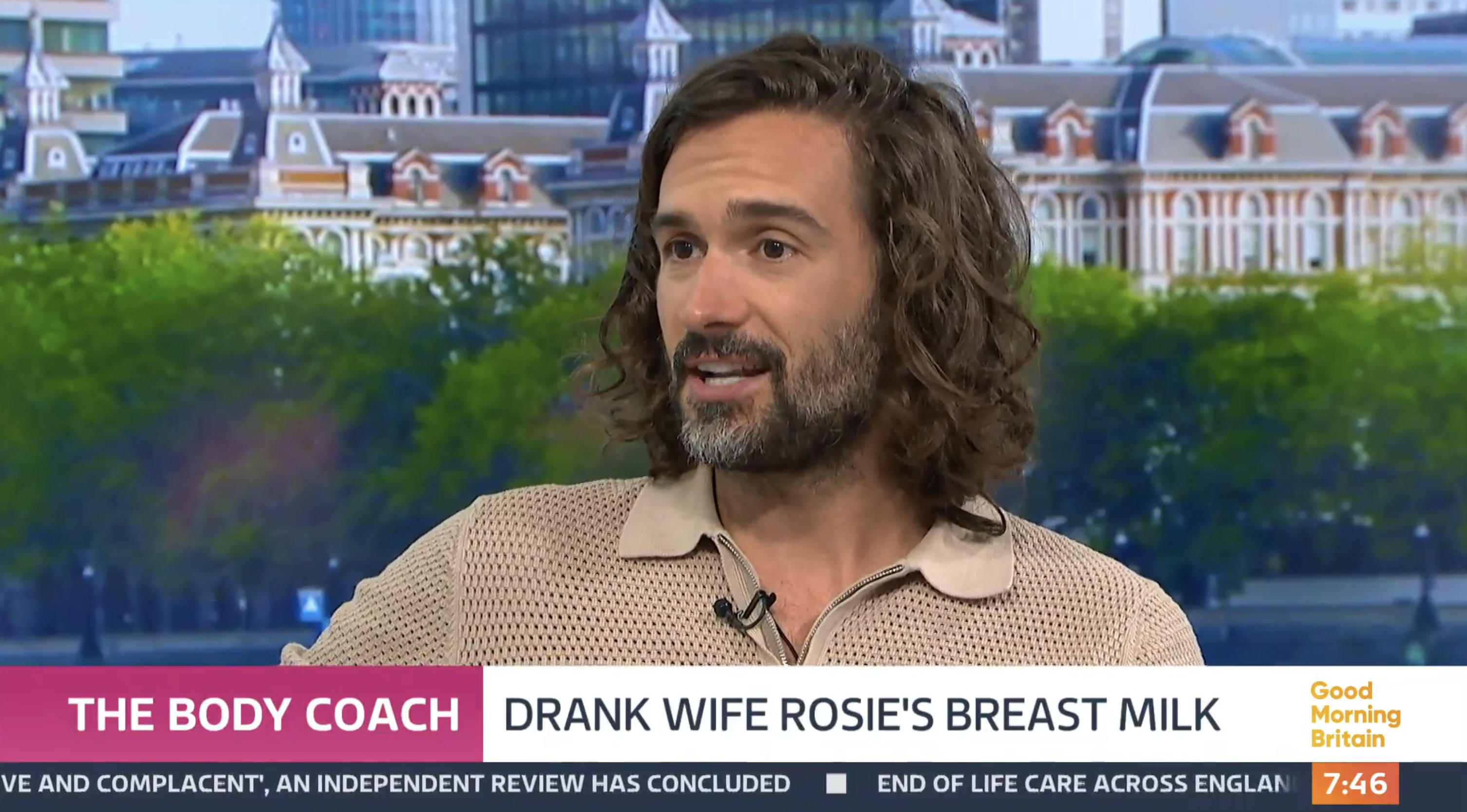 Joe Wicks defends drinking a shot of his wife’s breast milk