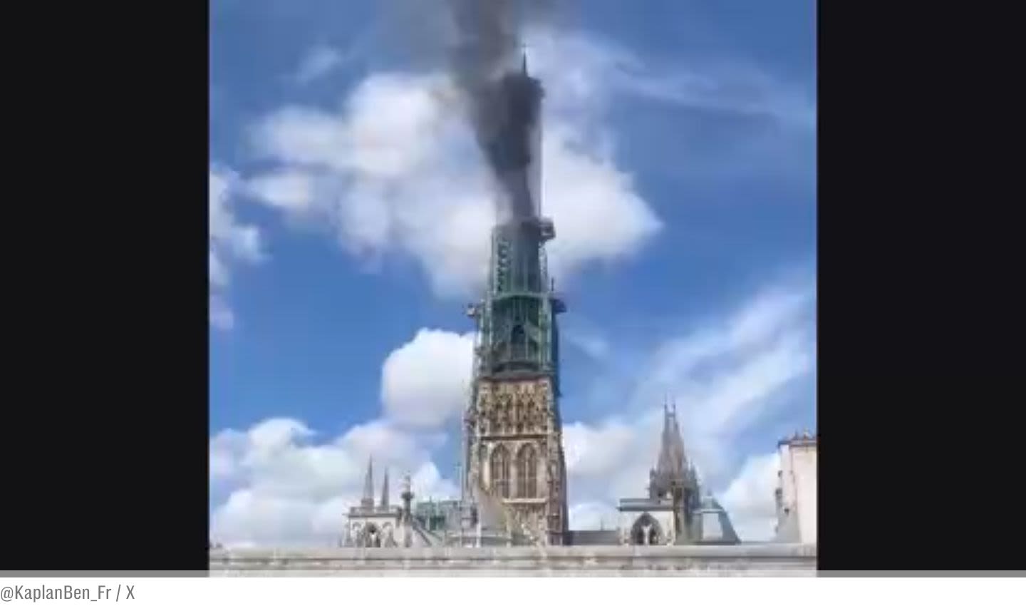 Watch: Rouen cathedral catches fire