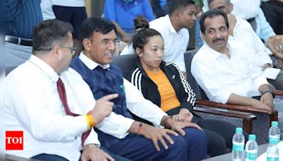 Sports Minister visits NIS Patiala and encourages Paris Olympics bound athletes | Paris Olympics 2024 News - Times of India