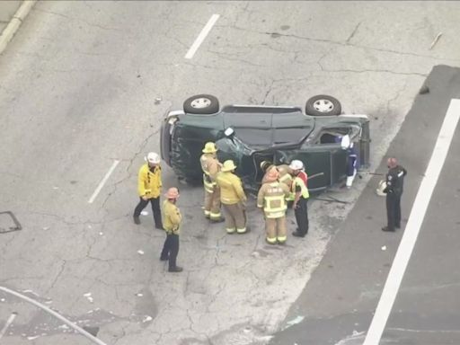 Stolen vehicle pursuit in Southern California ends in violent rollover crash