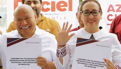 Candidatos de Ecatepec y Tlalnepantla firman convenio en seguridad