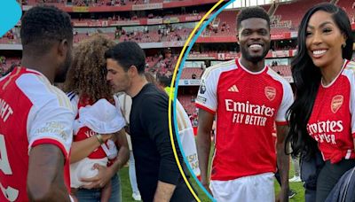 "Do a DNA test oo": Arsenal midfielder Thomas Partey shows off child, fans react