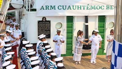 Asiste Evelyn Salgado a la ceremonia de zarpe del B.E. Cuauhtémoc del Crucero de Instrucción Tricontinental 2024