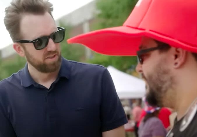 Jordan Klepper Exposes 1 Hypocrisy After Another Among Trump MAGA Fans At Rally