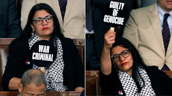 Rashida Tlaib Leads Congress Members in Rebuking 'War Criminal' Netanyahu's 'Disgraceful' Visit - Jezebel