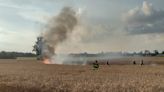 Crews quickly extinguish wheat field fire in Pink Hill