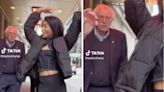 A TikToker caught the moment Bernie Sanders walked through her TikTok dance