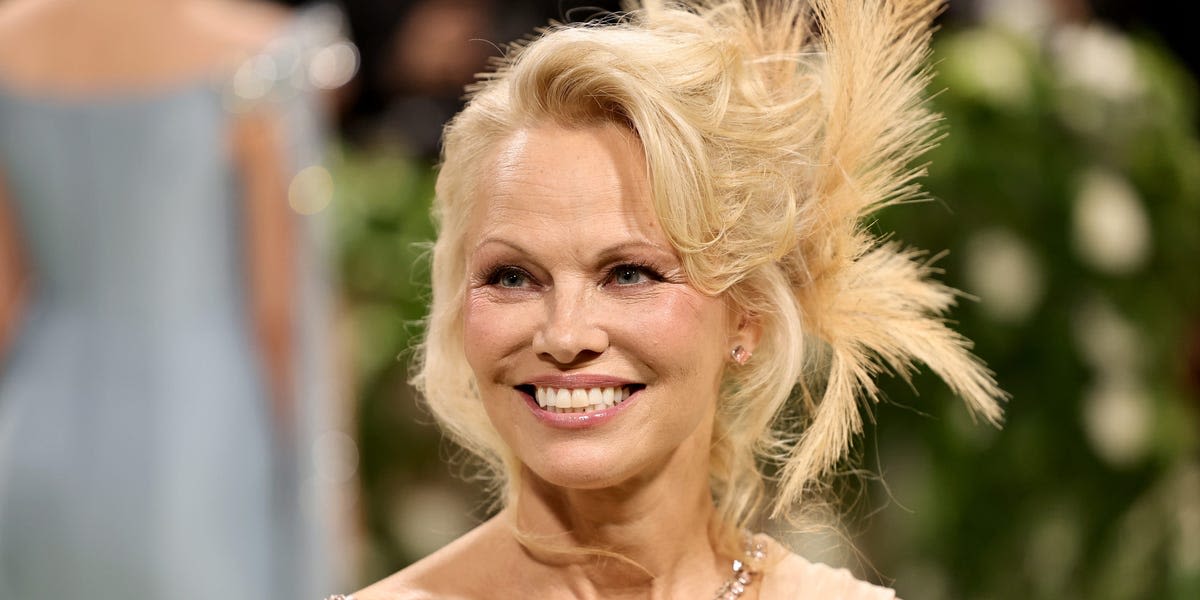 Pamela Anderson broke her makeup-free streak for her first Met Gala