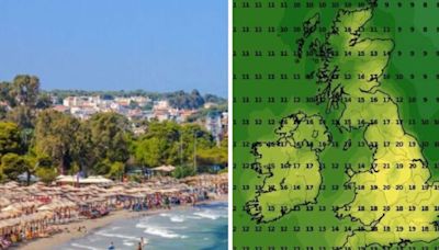 Weather maps show the exact date UK to be hotter than Istanbul and Athens