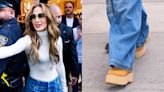 Jennifer Lopez Rocks Street-Chic Platform Lug Boots for Intimissimi Store Event