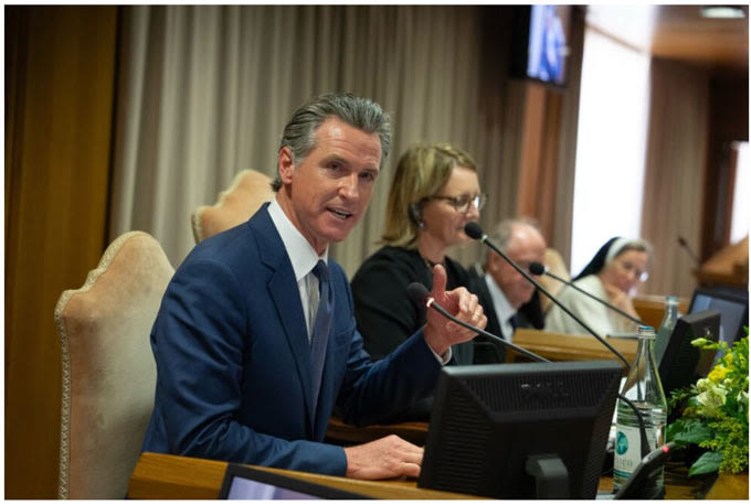 California Governor Gavin Newsom Joins Pope Francis at the Vatican Climate Summit, Calls for Global Action on Climate Crisis