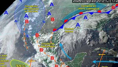 Clima México hoy 24 de julio de 2024: Seguirán lluvias por monzón y onda tropical 13