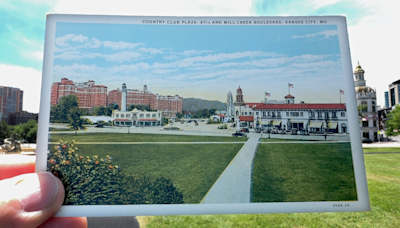 Vintage postcard of Kansas City’s Country Club Plaza shows shopping center’s early history