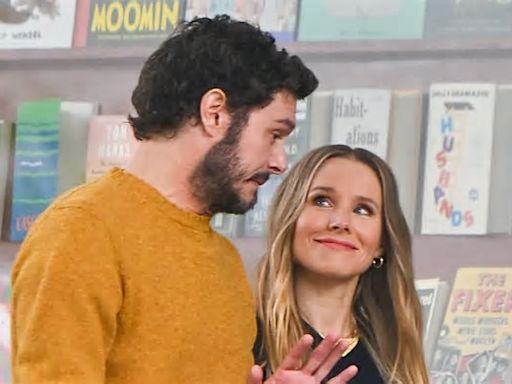 Kristen Bell and Adam Brody have a coffee break as they continue filming upcoming Netflix series in LA